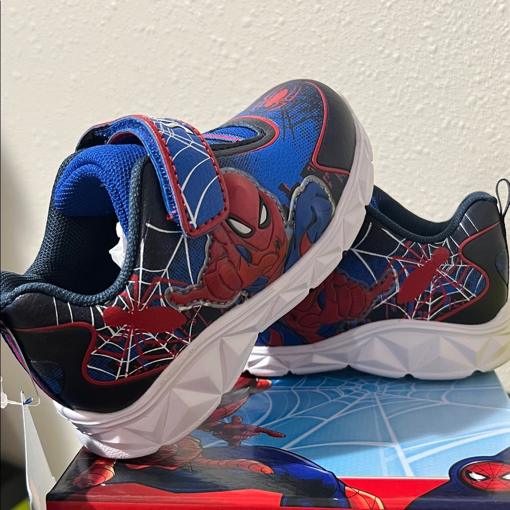 Marvel Spider-Man Kids Sneakers - Blue and Red Web Design